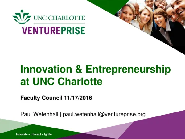 Innovation &amp; Entrepreneurship at UNC Charlotte