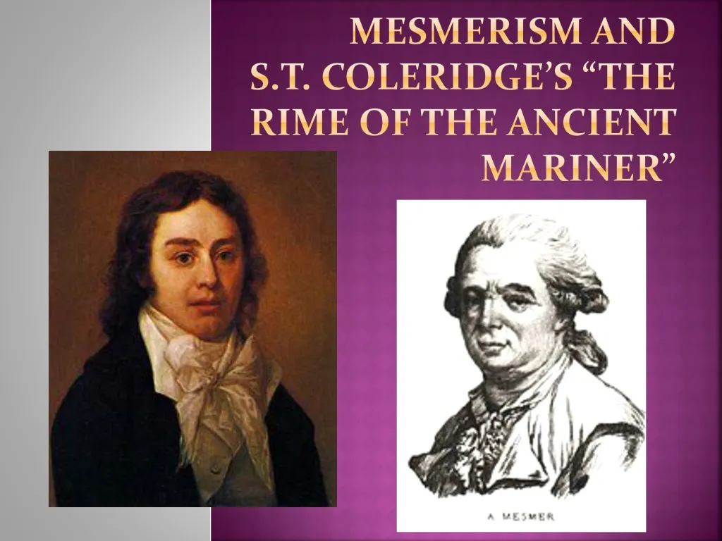 mesmerism and s t coleridge s the rime of the ancient mariner