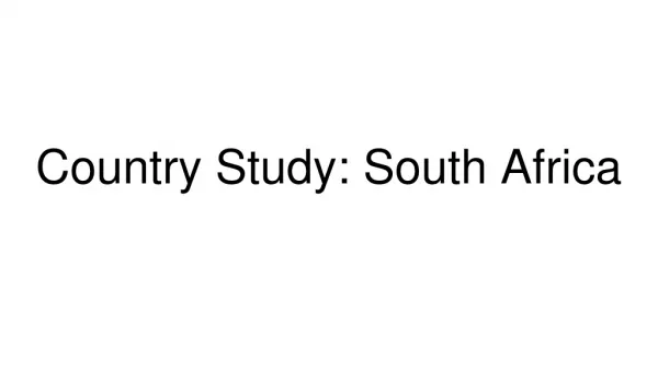 Country Study: South Africa