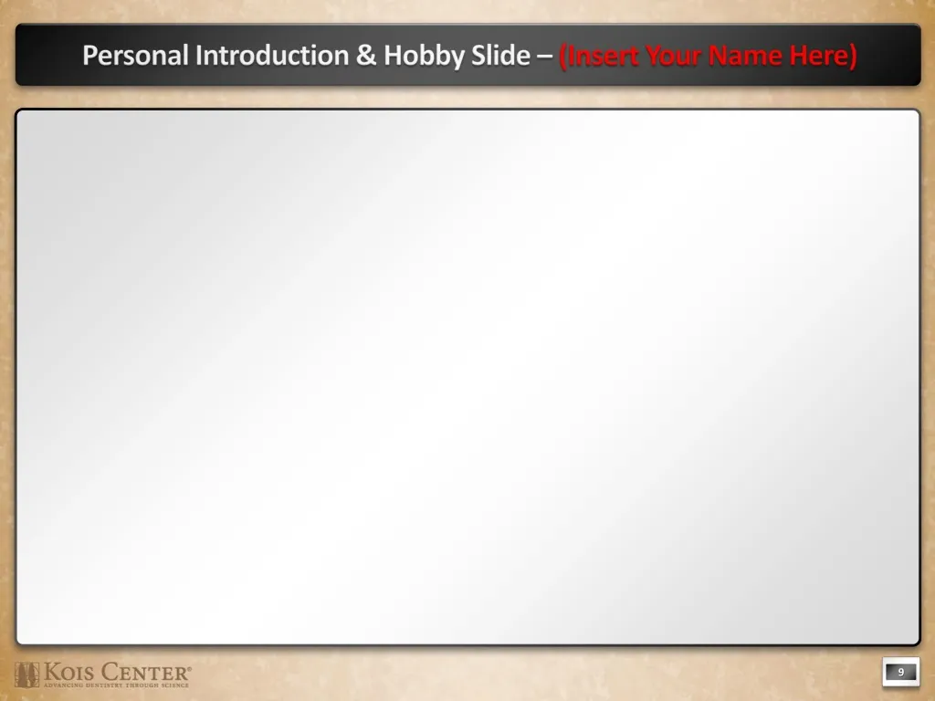 personal introduction hobby slide insert your name here