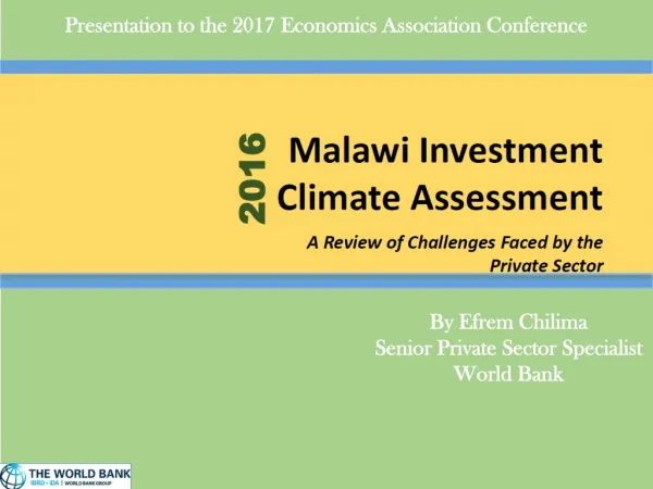Presentation to the 2017 Economics Association Conference