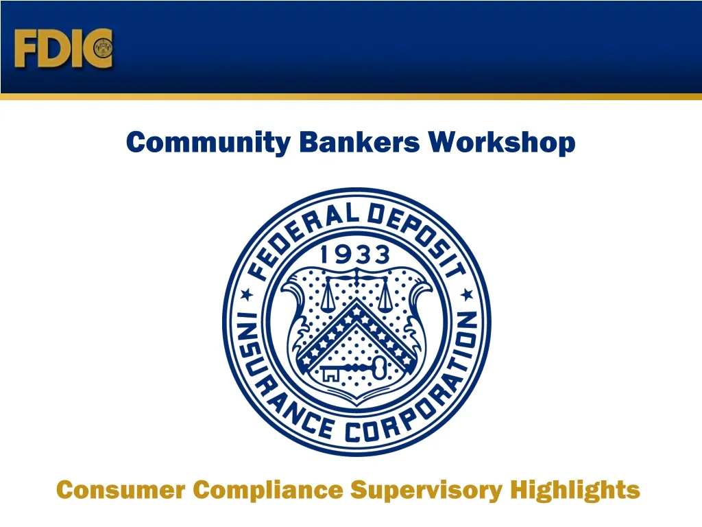 community bankers workshop