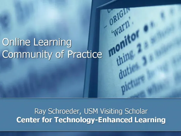 Online Learning Community of Practice