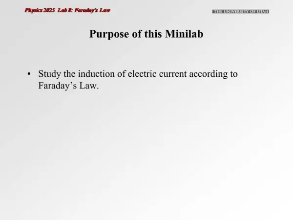 Purpose of this Minilab