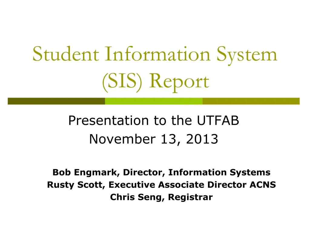 student information system sis report