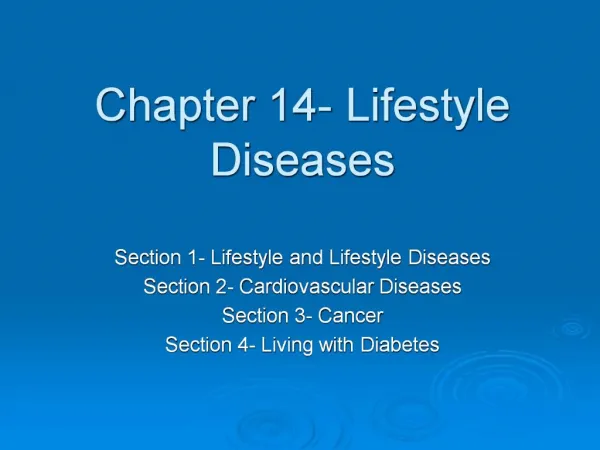 Chapter 14- Lifestyle Diseases