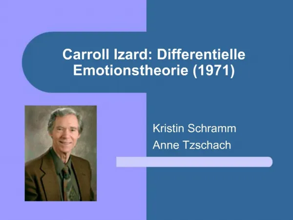 Carroll Izard: Differentielle Emotionstheorie 1971