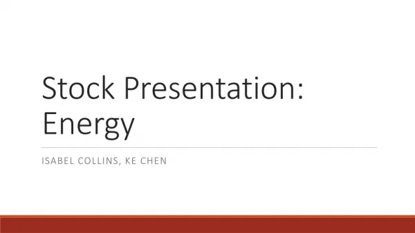 Stock Presentation: Energy