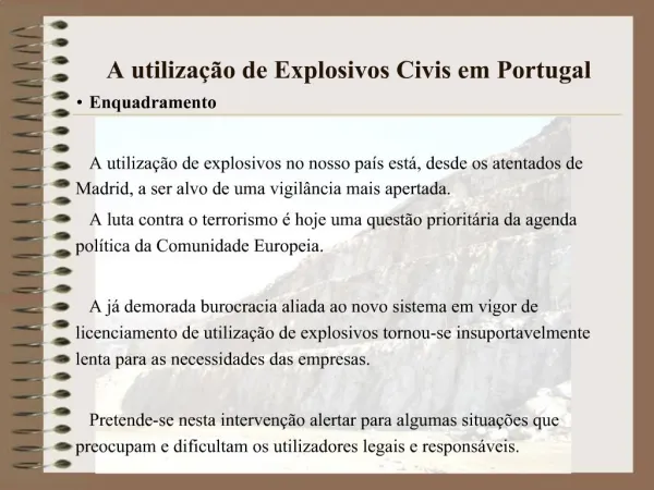 A utiliza o de Explosivos Civis em Portugal