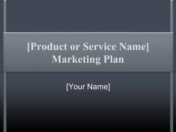 [Product or Service Name] Marketing Plan