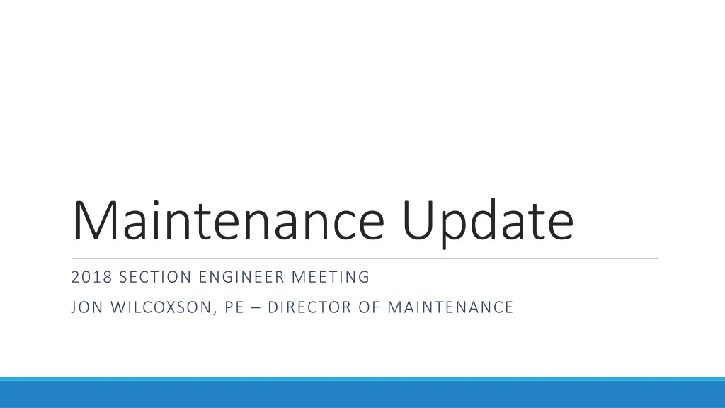 maintenance update