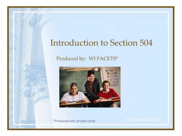 Introduction to Section 504