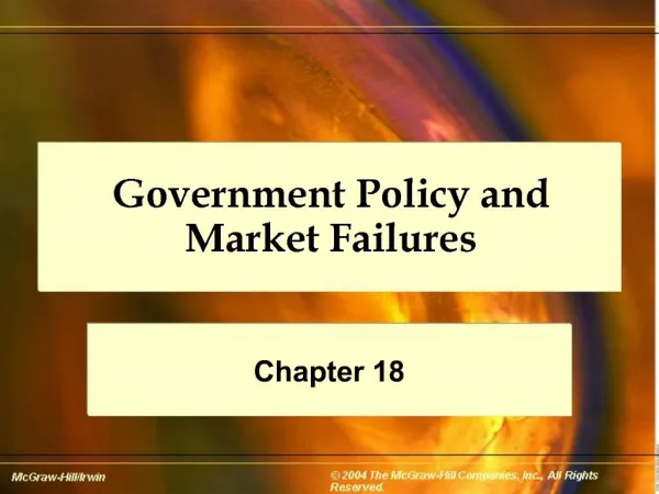 Government Policy and Market Failures