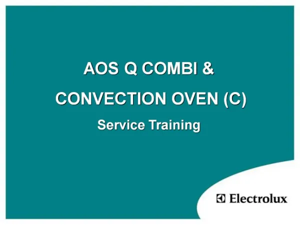 AOS Q COMBI CONVECTION OVEN C Service Training