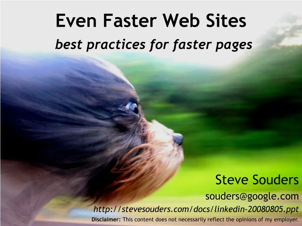 even faster web sites best practices for faster pages
