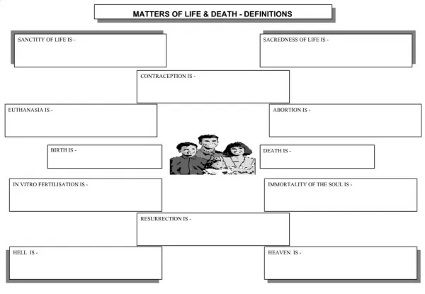 MATTERS OF LIFE DEATH - DEFINITIONS