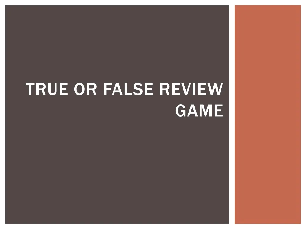 true or false review game