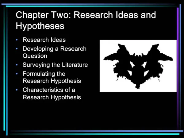 Chapter Two: Research Ideas and Hypotheses