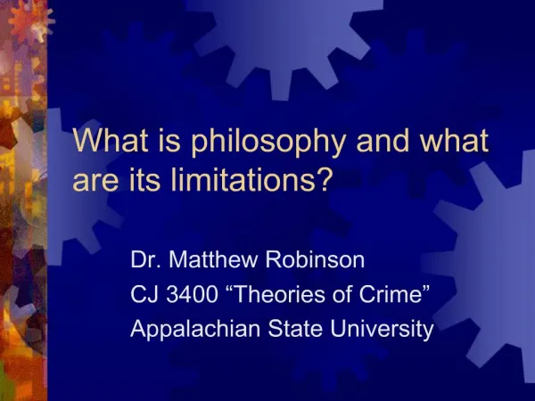 What is philosophy and what are its limitations