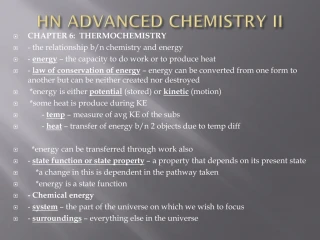 HN ADVANCED CHEMISTRY II - slide 1