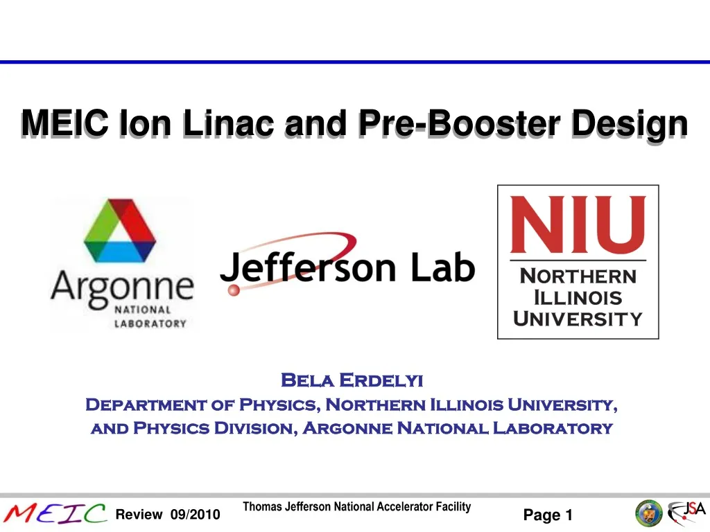 meic ion linac and pre booster design