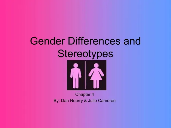 Gender Differences and Stereotypes