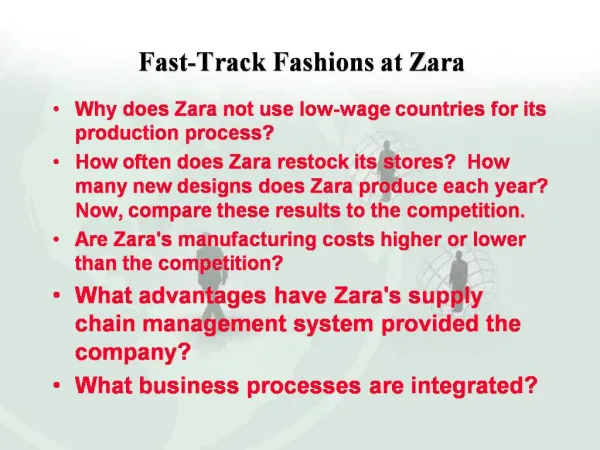 Fast-Track Fashions at Zara