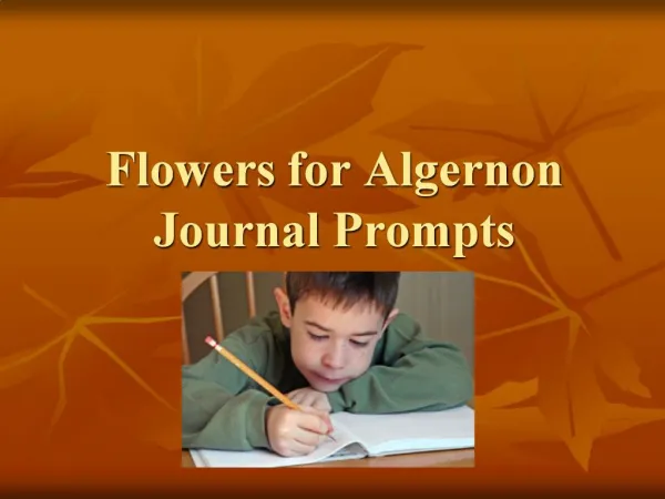 Flowers for Algernon Journal Prompts