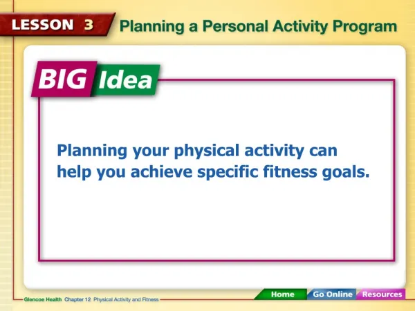 Planning your physical activity can help you achieve specific fitness goals.