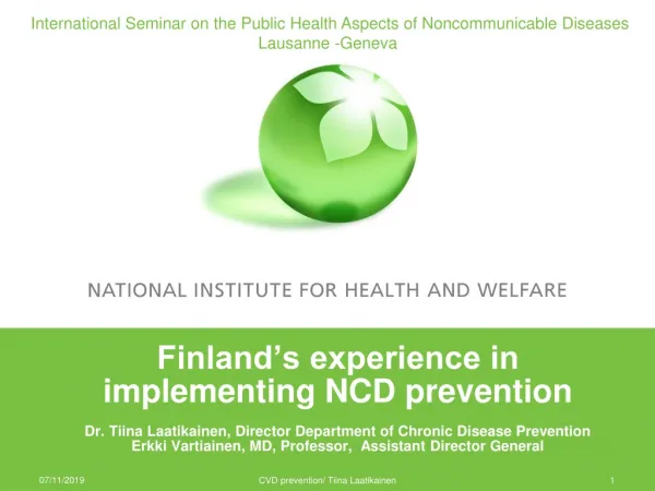 International Seminar on the Public Health Aspects of Noncommunicable Diseases Lausanne -Geneva
