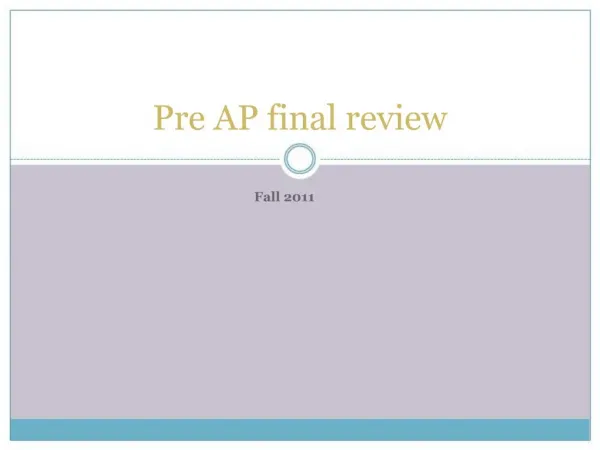 Pre AP final review
