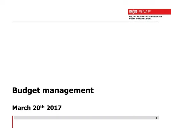 Budget management March 20 th 2017
