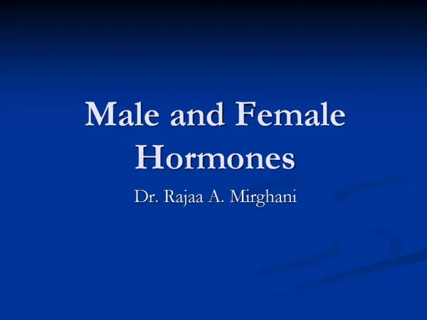 Male and Female Hormones