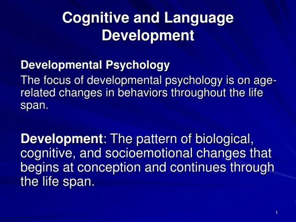 Cognitive and Language Development