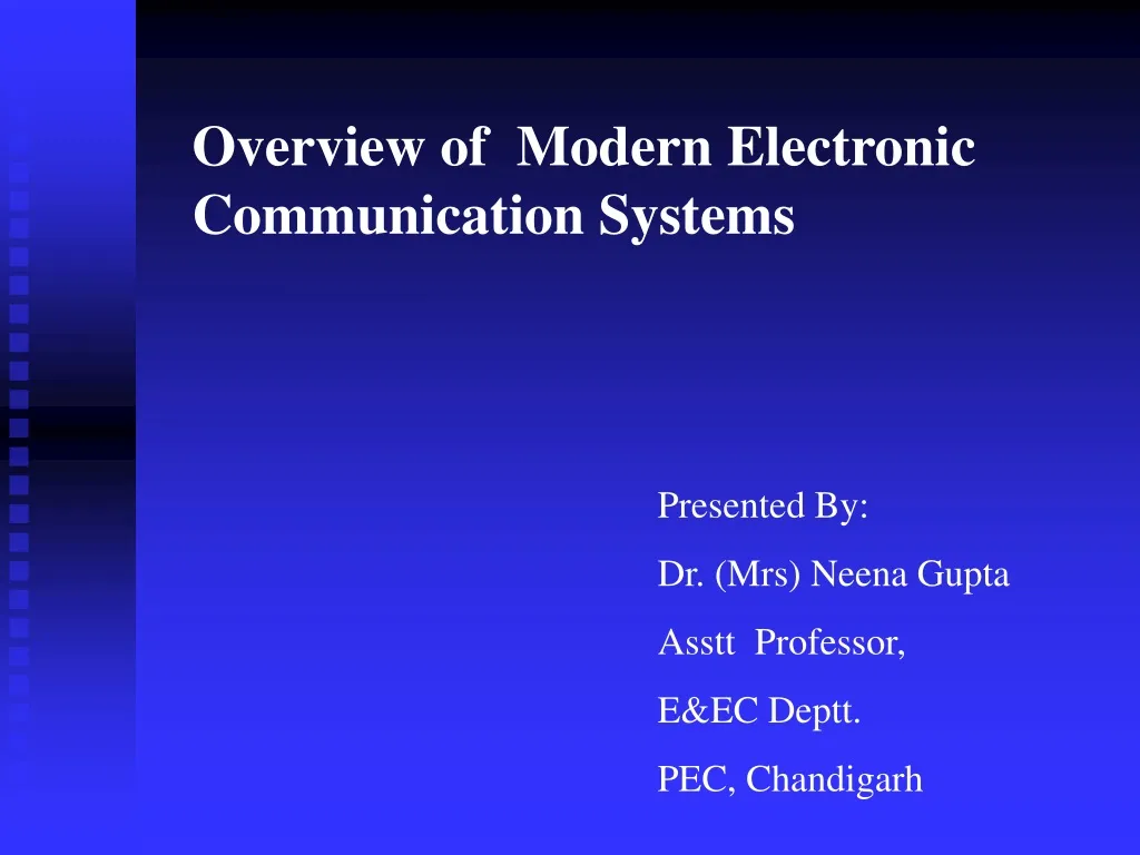 overview of modern electronic communication