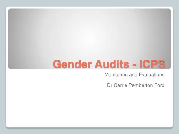 Gender Audits - ICPS