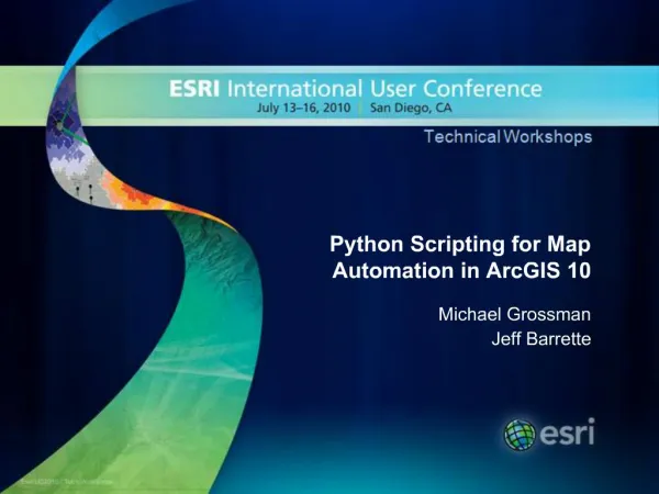 Python Scripting for Map Automation in ArcGIS 10