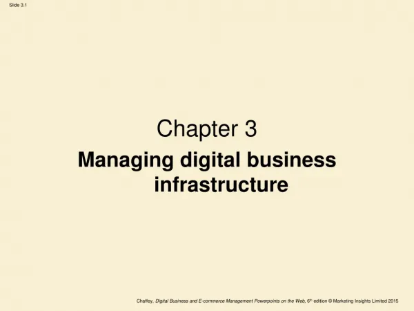 Chapter 3 Managing digital business infrastructure