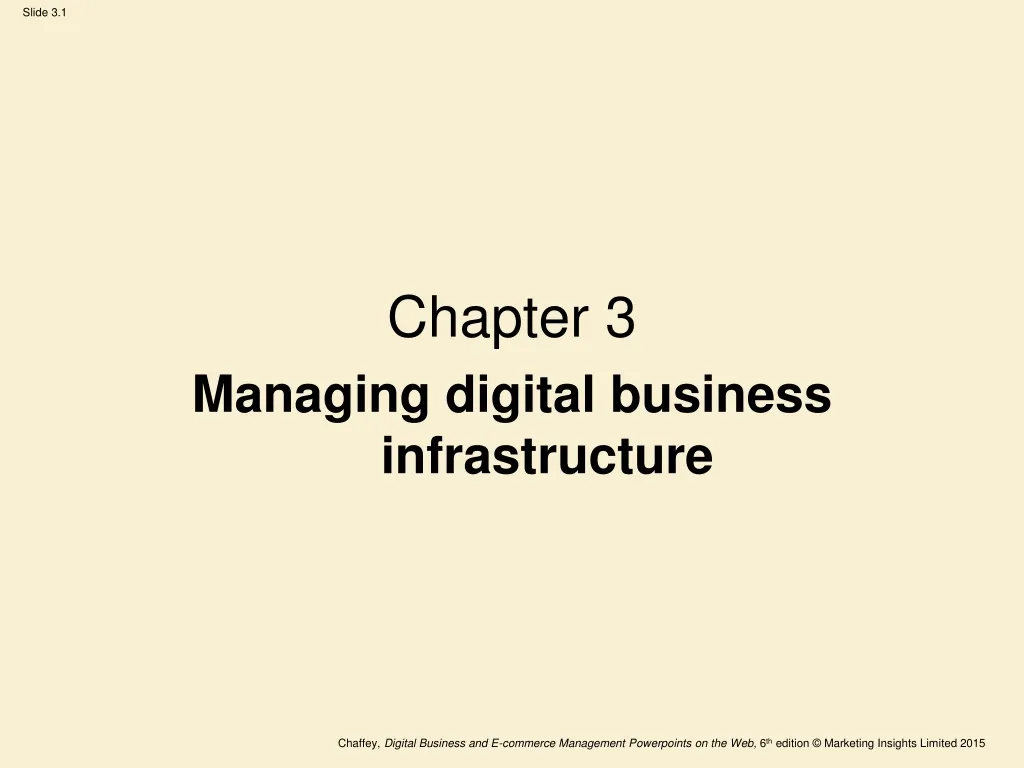 chapter 3 managing digital business infrastructure