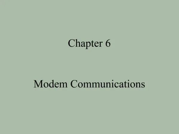 Modem Communications