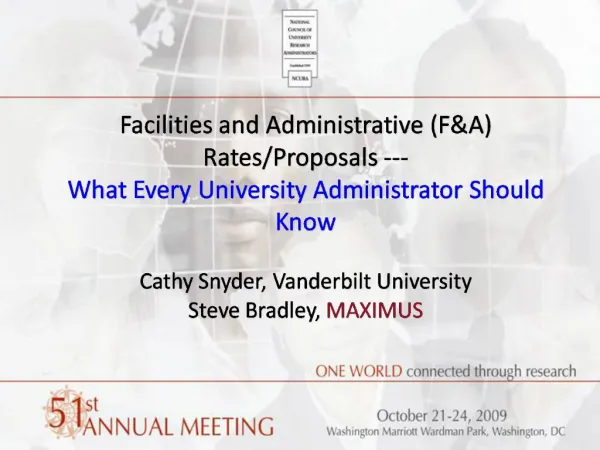 Facilities and Administrative FA Rates