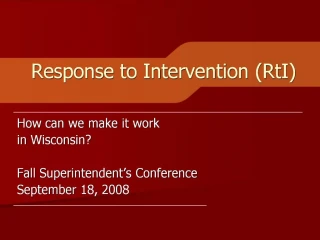 Response to Intervention (RtI) - slide 1