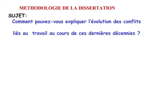 1ERE ETAPE : R fl chir sur l intitul du sujet Soulignez les mots clefs du sujet et les hi rarchiser