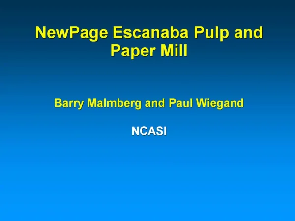 NewPage Escanaba Pulp and Paper Mill