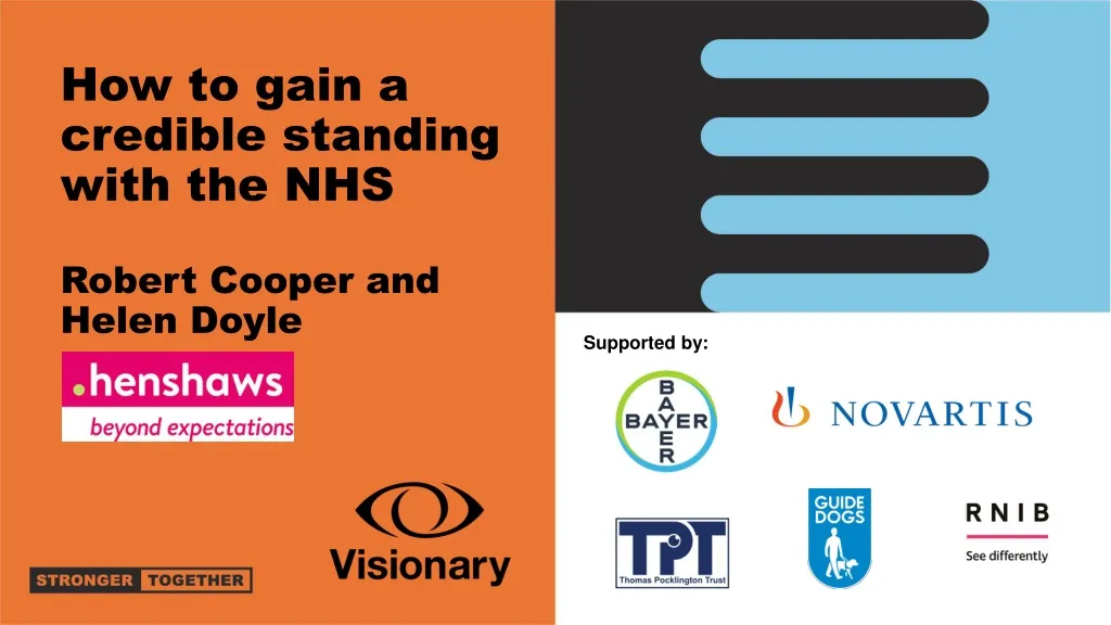 how to gain a credible standing with the nhs robert cooper and helen doyle