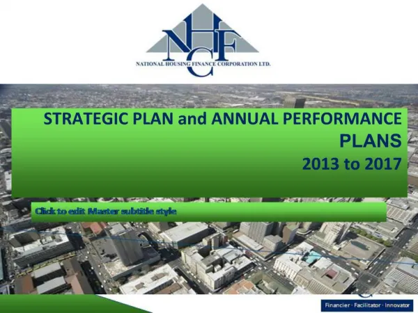 STRATEGIC PLAN and ANNUAL PERFORMANCE PLANS 2013 to 2017