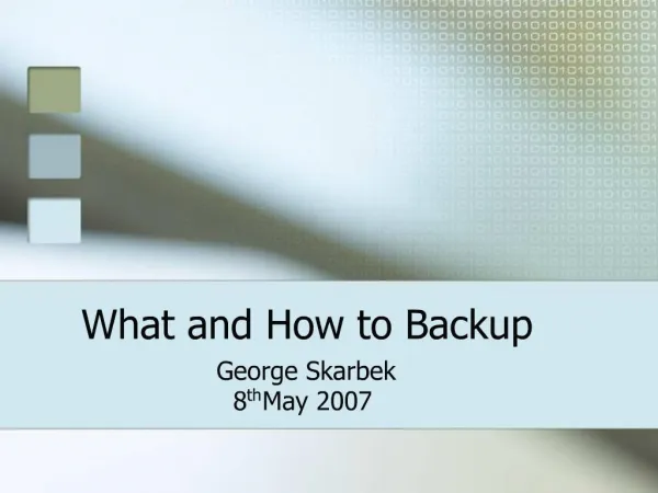What and How to Backup