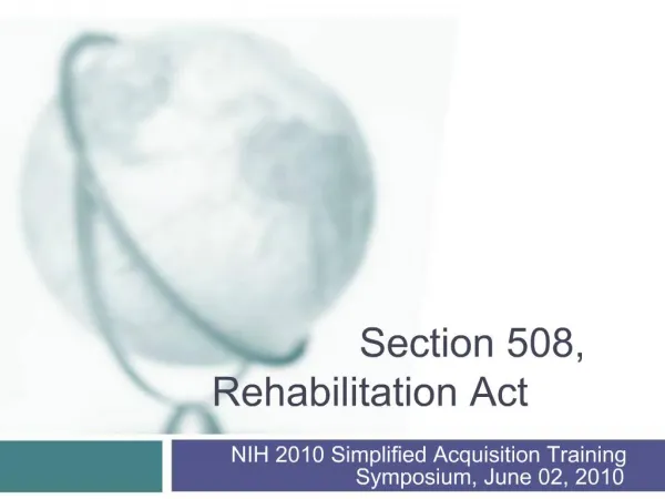 Section 508, Rehabilitation Act