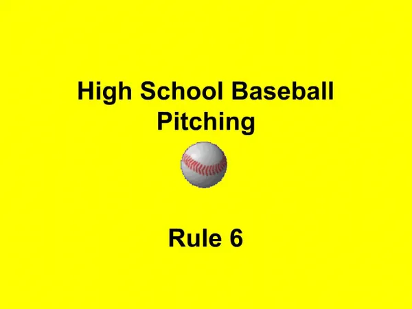 High School Baseball Pitching