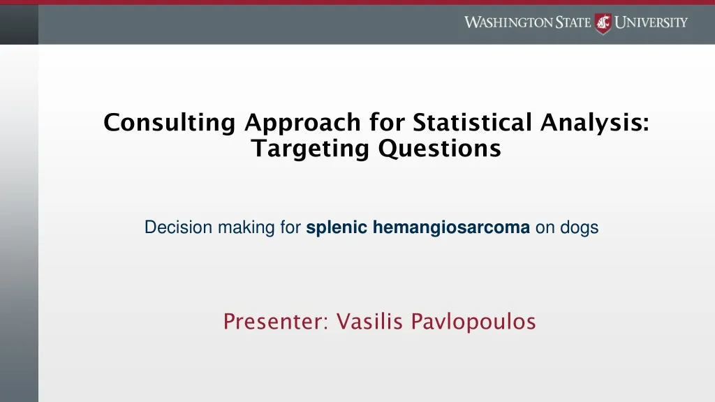 consulting approach for statistical analysis targeting questions